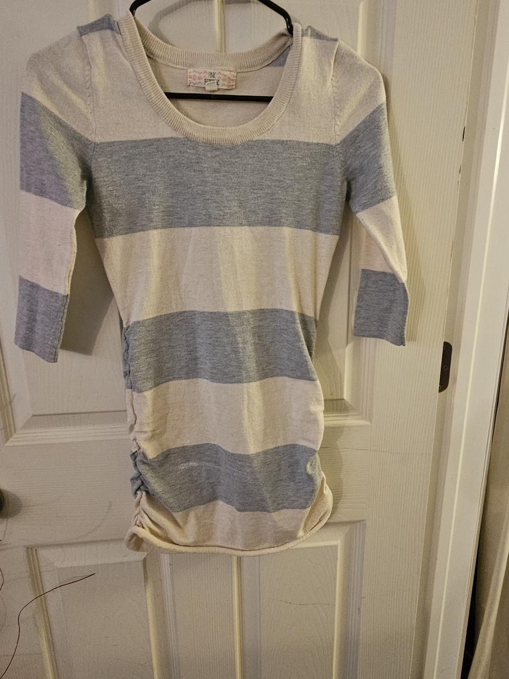 Pink Republic Cream and Light Blue Striped Scoop-Neck Top